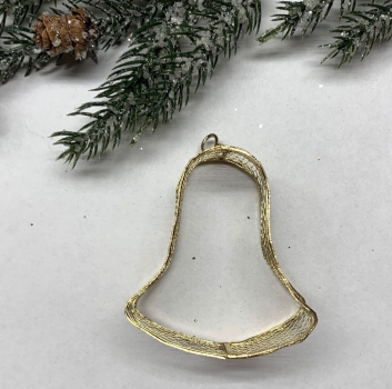 Dekoanhänger aus Metall-Gitter, Glocke gold